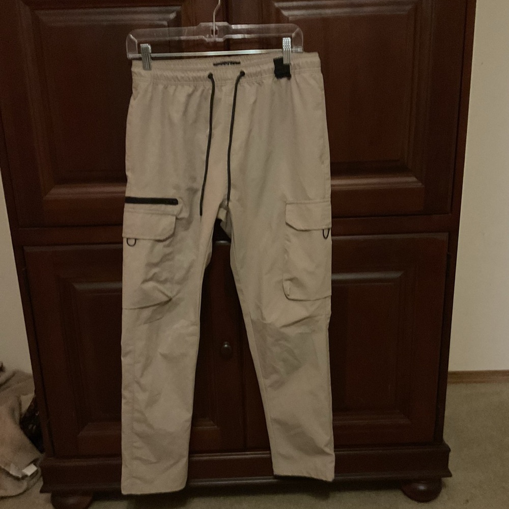 Men's Beige Cargo Joggers
